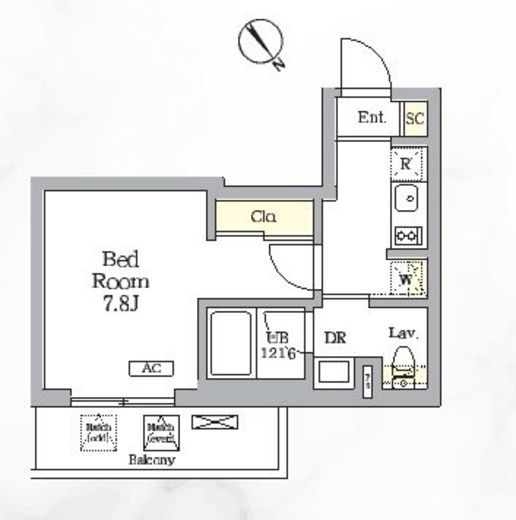 グランパーク千駄ヶ谷レジデンス　205号室　間取り