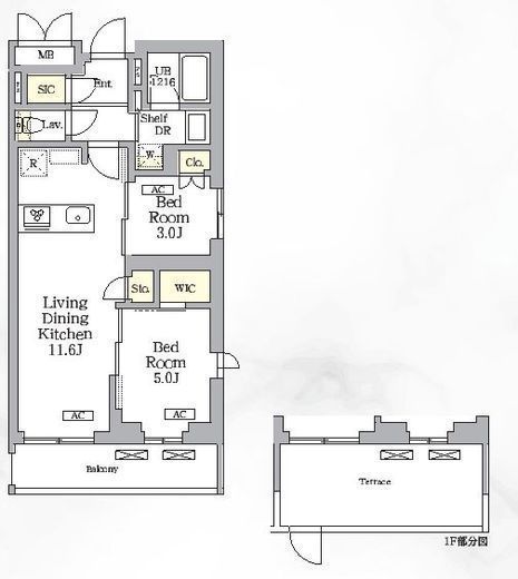 グランパーク千駄ヶ谷レジデンス　403号室　間取り