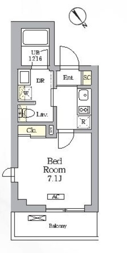グランパーク千駄ヶ谷レジデンス　404号室　間取り