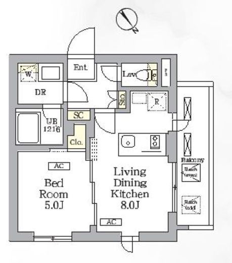 グランパーク千駄ヶ谷レジデンス　406号室　間取り