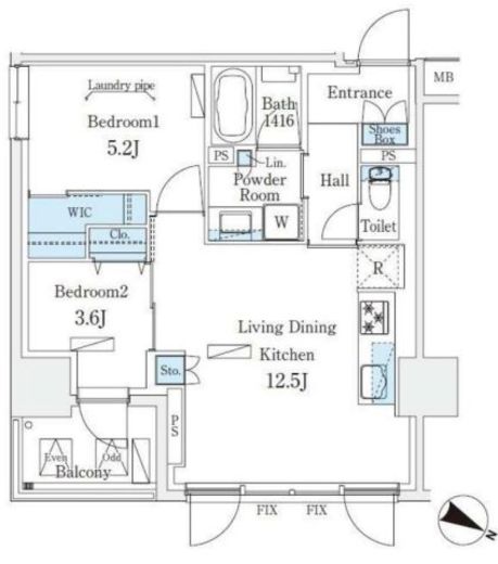 Urban Breeze 恵比寿　204号室　間取り