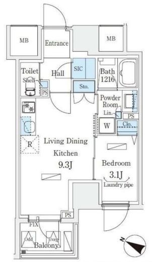 Urban Breeze 恵比寿　302号室　間取り