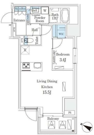 Urban Breeze 恵比寿　803号室　間取り