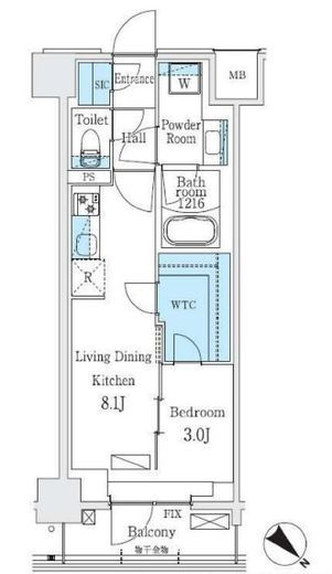 Urban Breeze 巣鴨　408号室　間取り