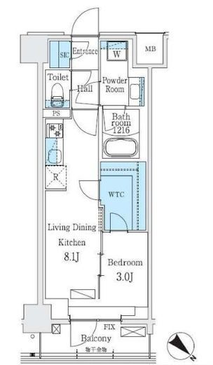 Urban Breeze 巣鴨　508号室　間取り