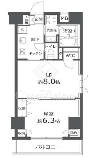 日神デュオステージ浅草松が谷　802号室　間取り