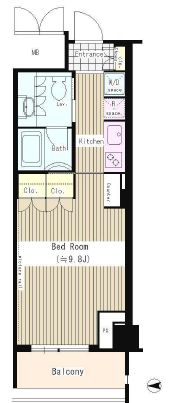 トレステージ四谷　613号室　間取り