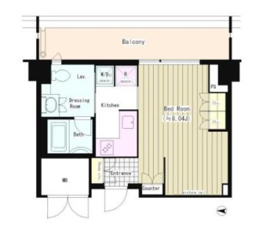 トレステージ四谷　716号室　間取り