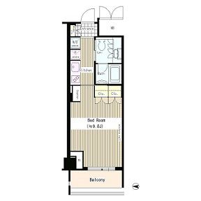 トレステージ四谷　802号室　間取り
