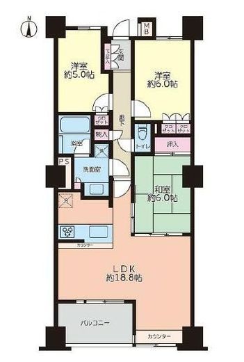 リストレジデンス辻堂タワー　4F1号室　間取り
