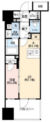 ジオ横浜大通り公園　610号室　間取り