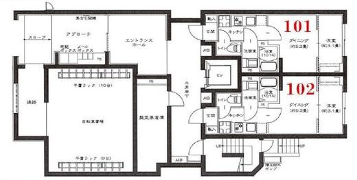 グローリオシェルト武蔵小杉Ⅱ　101号室　間取り