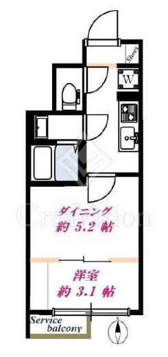 グローリオシェルト武蔵小杉Ⅱ　302号室　間取り