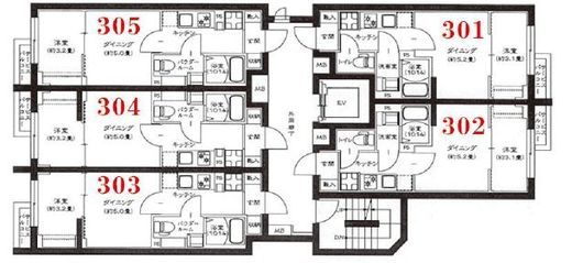 グローリオシェルト武蔵小杉Ⅱ　304号室　間取り