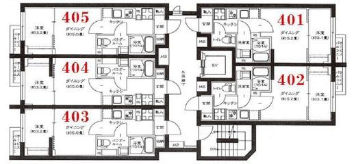 グローリオシェルト武蔵小杉Ⅱ　401号室　間取り