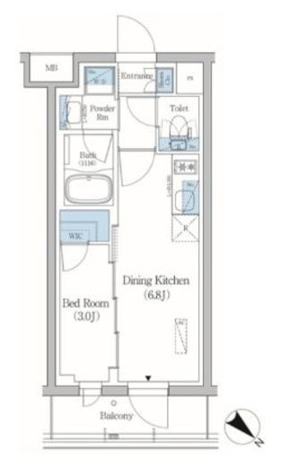 プライムブリス品川旗の台　103号室　間取り