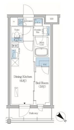 プライムブリス品川旗の台　104号室　間取り