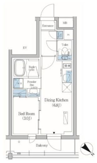 プライムブリス品川旗の台　302号室　間取り