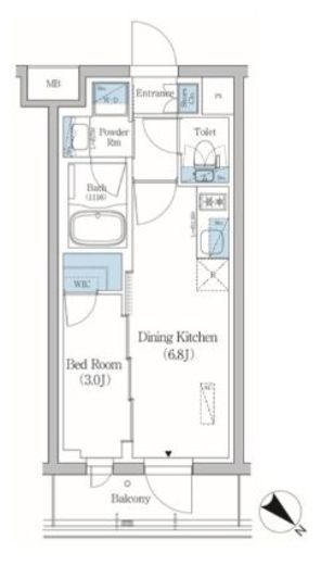 プライムブリス品川旗の台　303号室　間取り