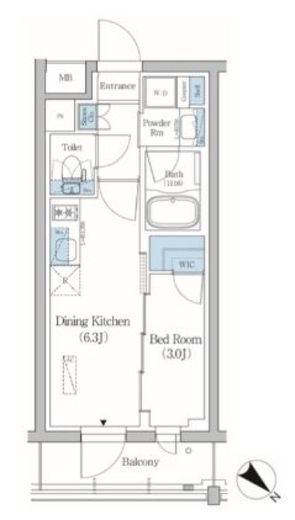プライムブリス品川旗の台　307号室　間取り