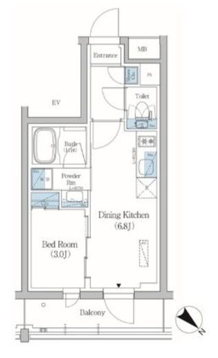 プライムブリス品川旗の台　402号室　間取り