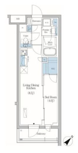 プライムブリス品川旗の台　409号室　間取り