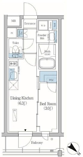 プライムブリス品川旗の台　207号室　間取り