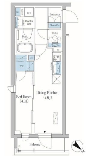 プライムブリス品川旗の台　208号室　間取り