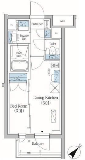 プライムブリス品川旗の台　210号室　間取り