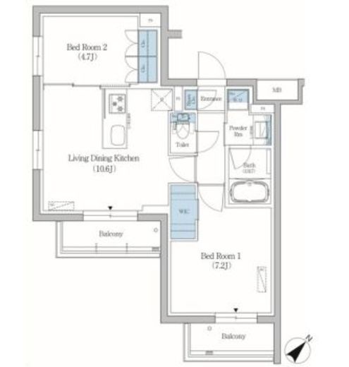 プライムブリス品川旗の台　310号室　間取り