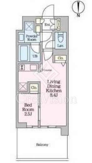 クレストコート東陽町　1404号室　間取り