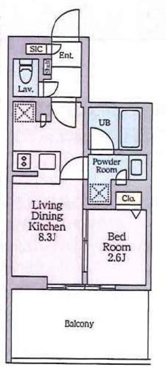 クレストコート東陽町　1208号室　間取り