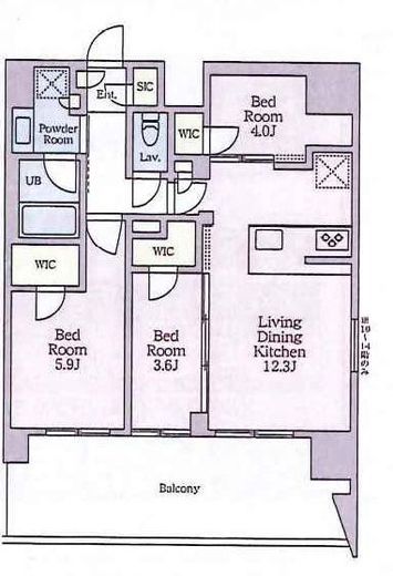クレストコート東陽町　405号室　間取り