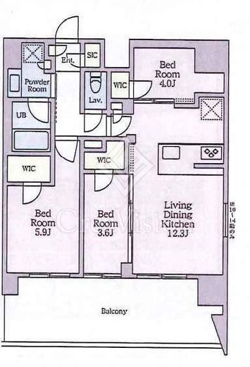 クレストコート東陽町　1005号室　間取り