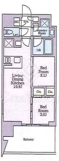 クレストコート東陽町　1006号室　間取り