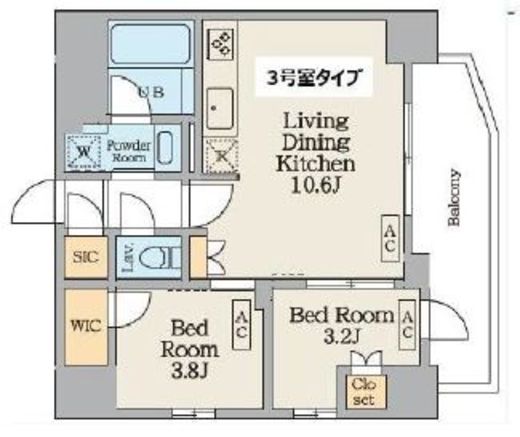 Garden Xavis南蒲田 (ガーデンザヴィス南蒲田)　303号室　間取り