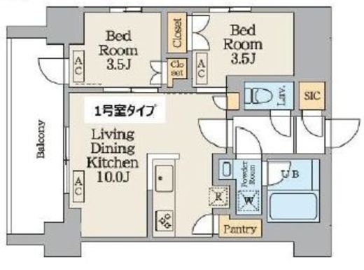 Garden Xavis南蒲田 (ガーデンザヴィス南蒲田)　501号室　間取り