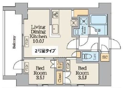 Garden Xavis南蒲田 (ガーデンザヴィス南蒲田)　502号室　間取り