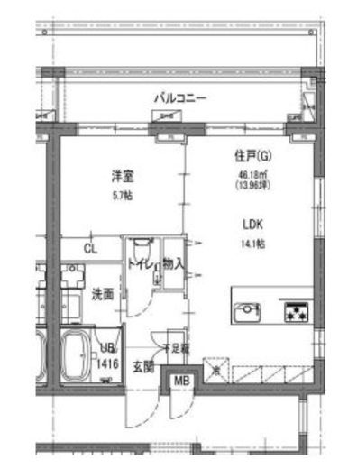 LaLa nishiazabu　4F1号室　間取り