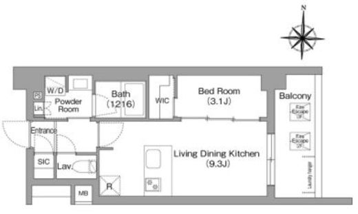 コンフォリア・リヴ永福町　107号室　間取り