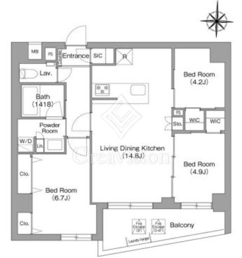 コンフォリア・リヴ永福町　208号室　間取り