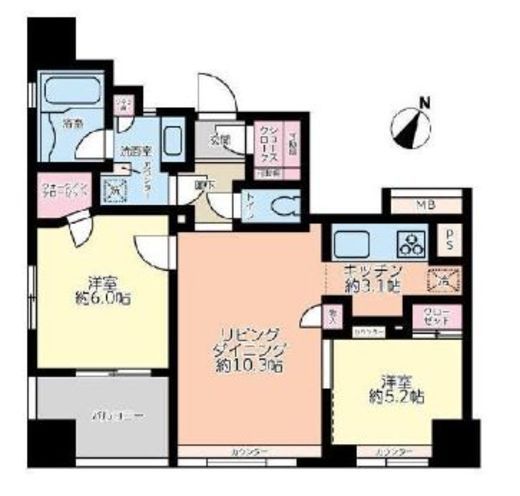 ウィルローズ日本橋浜町　7F1号室　間取り