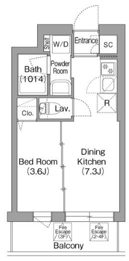 コンフォリア・リヴ両国イースト　203号室　間取り