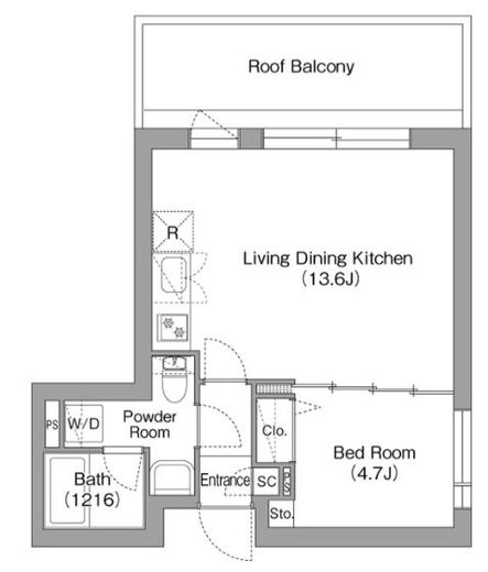 コンフォリア・リヴ両国イースト　405号室　間取り