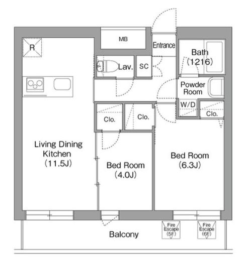 コンフォリア・リヴ両国イースト　602号室　間取り