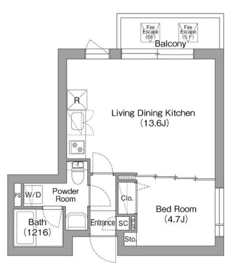 コンフォリア・リヴ両国イースト　604号室　間取り