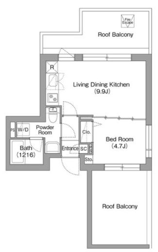 コンフォリア・リヴ両国イースト　702号室　間取り