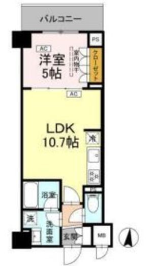 ロイジェント潮見　511号室　間取り