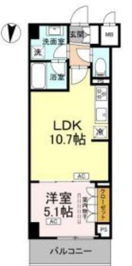 ロイジェント潮見　512号室　間取り