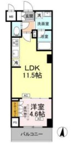 ロイジェント潮見　607号室　間取り